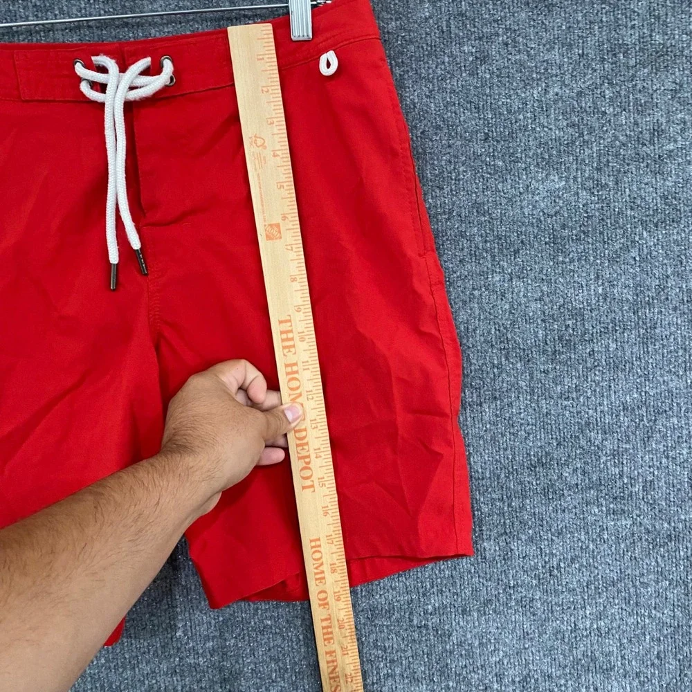 Abercrombie & Fitch Mens Red Stretch Board Shorts Swim Trunks Size 31